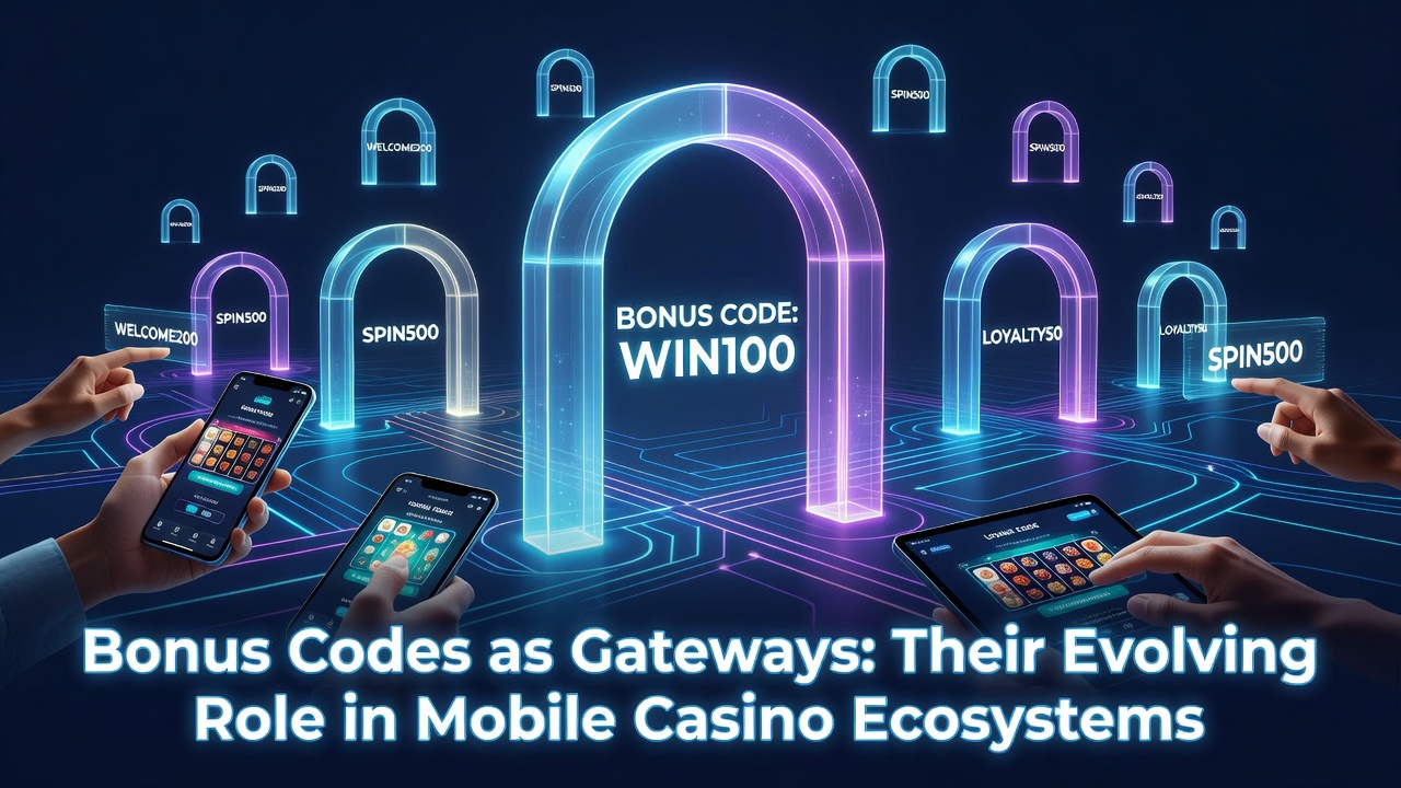 Mobile casino app interface displaying bonus code entry screen with user engagement metrics