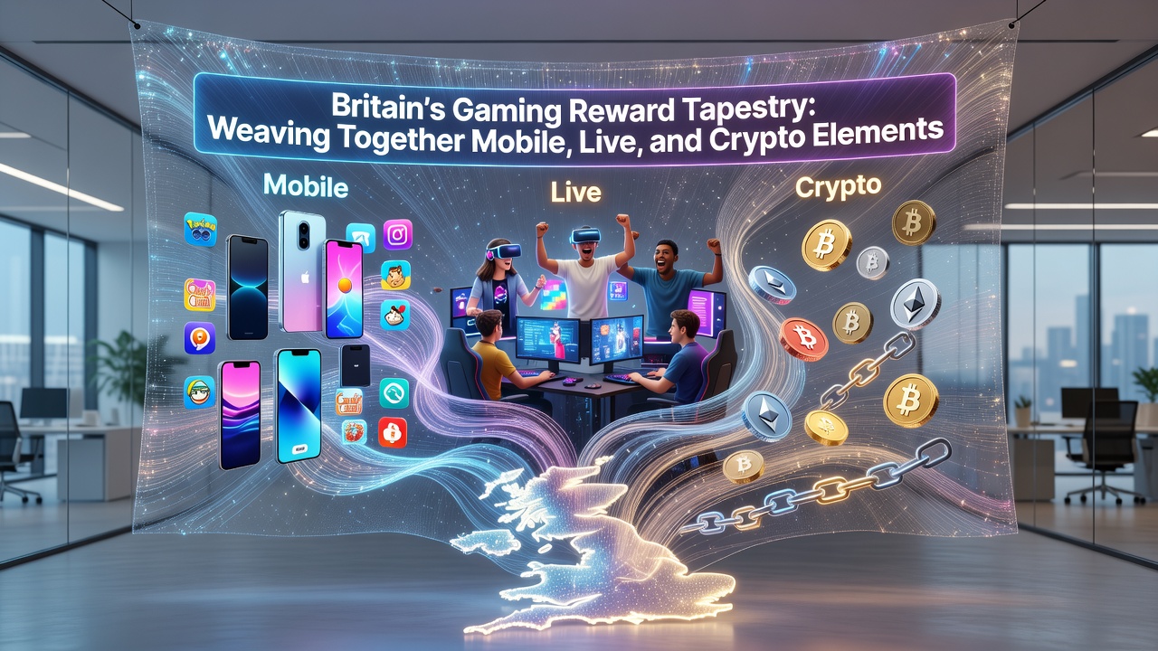 Illustration showing data flows between mobile apps, live casino tables, and cryptocurrency reward mechanisms