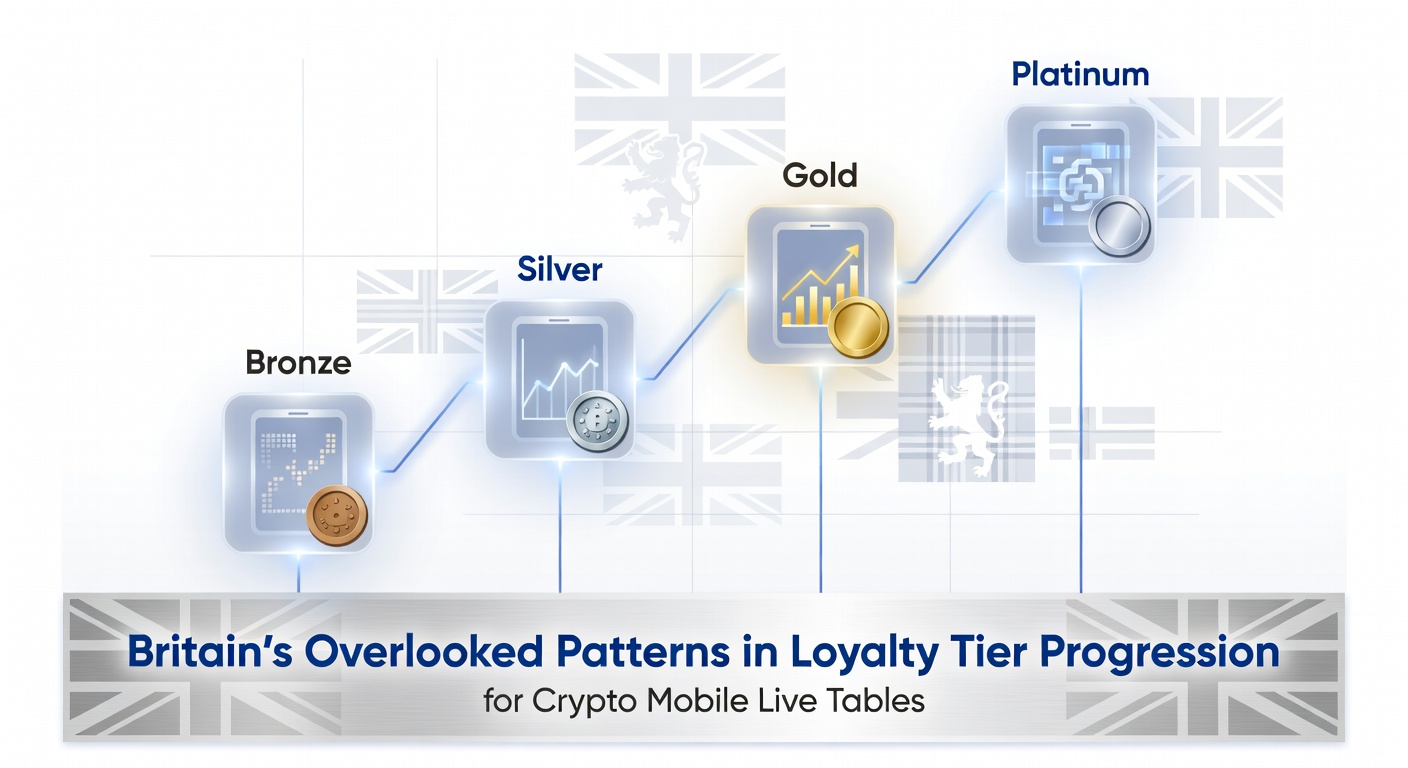 Loyalty tier progression chart for crypto mobile live tables in Britain showing player advancement patterns