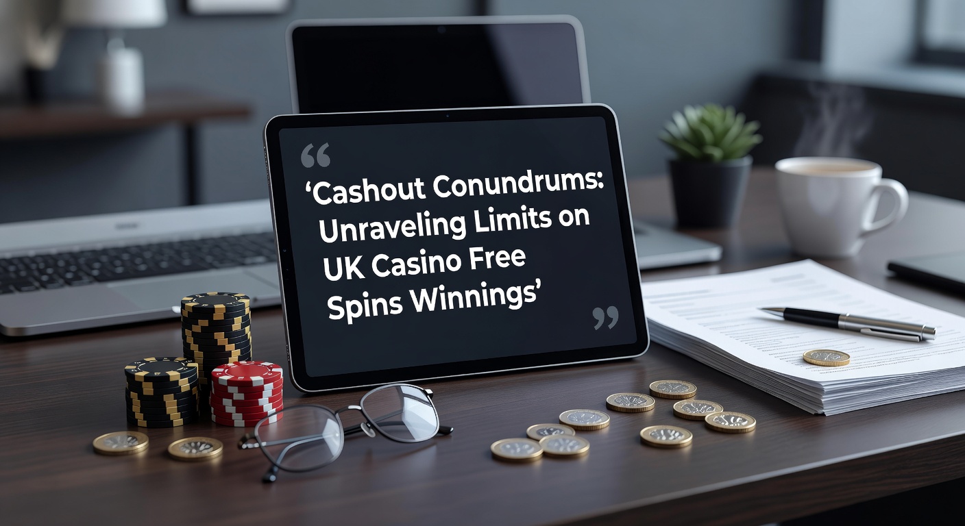 Graphic illustrating a slot machine payout screen with a locked cashout limit overlay, highlighting free spins winnings constraints in UK casinos
