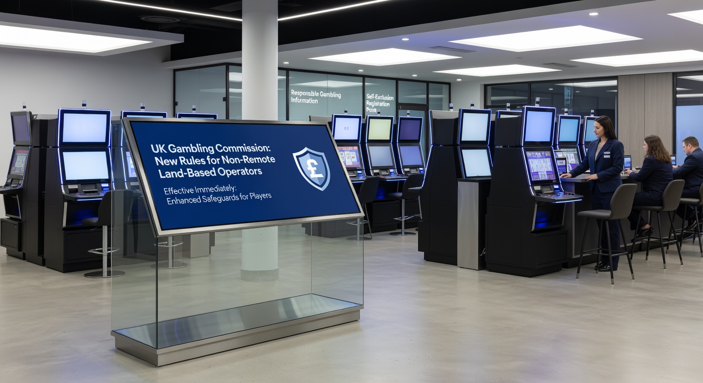 Interior of a traditional UK pub featuring gaming machines, with patrons engaged nearby, illustrating the everyday settings now under stricter compliance rules