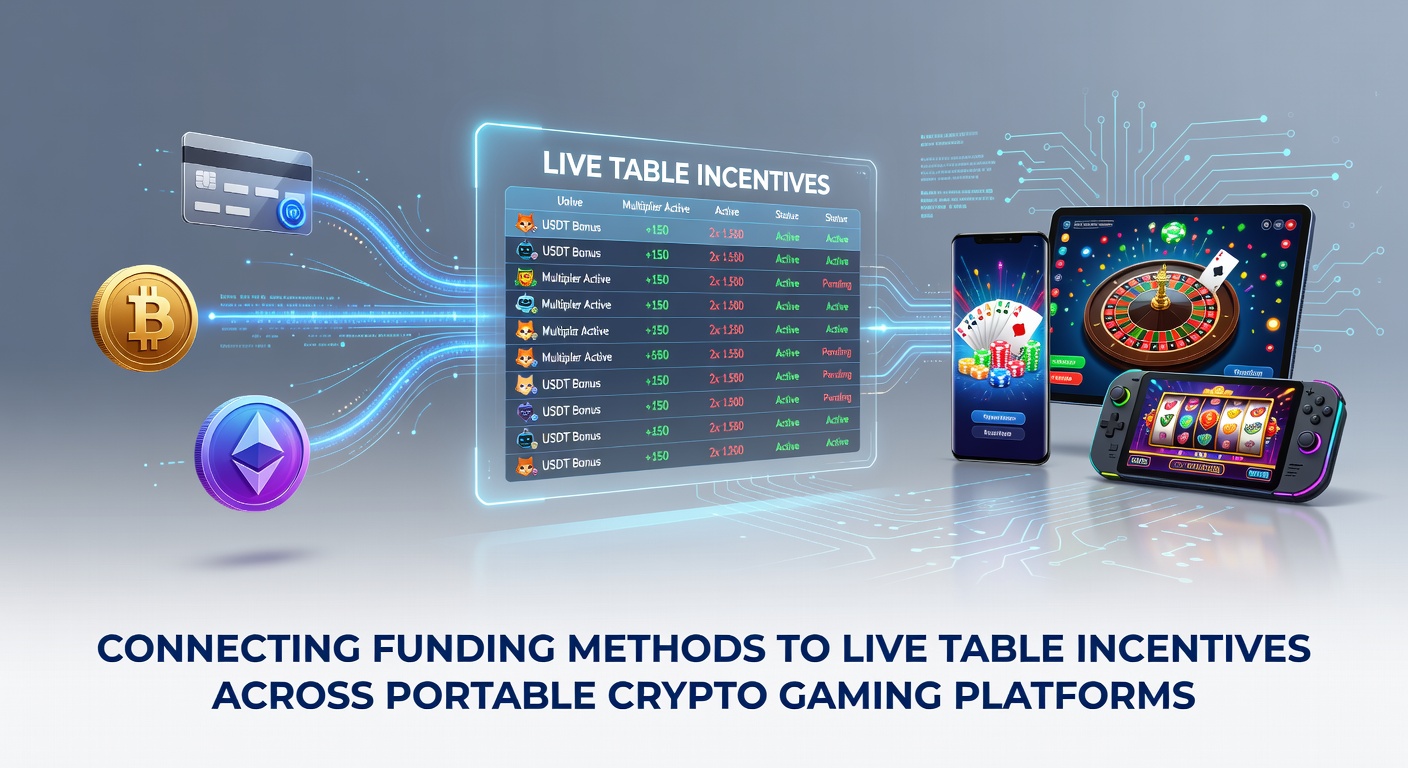 Mobile crypto gaming interface showing wallet connections to live table rewards