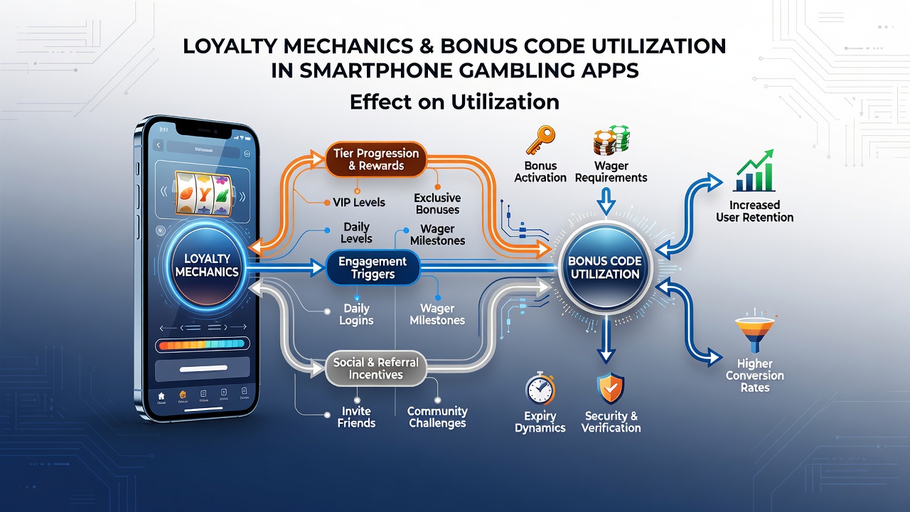 Mobile app dashboard showing loyalty tier progression alongside active bonus code offers