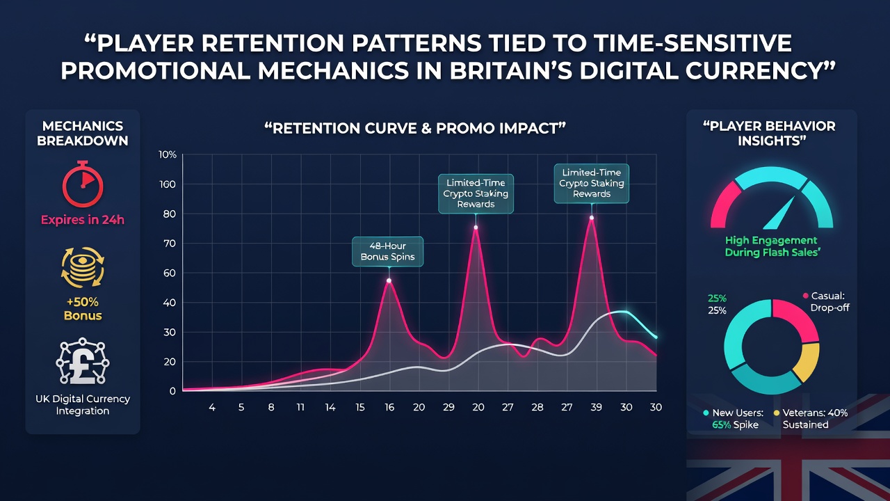 Illustration of retention trends linked to deadline-based crypto promotions in British digital gaming platforms