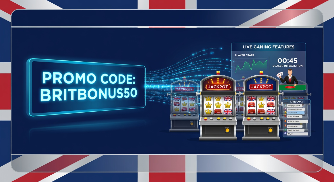 Virtual British casino interface showing promotional code entry alongside live dealer table
