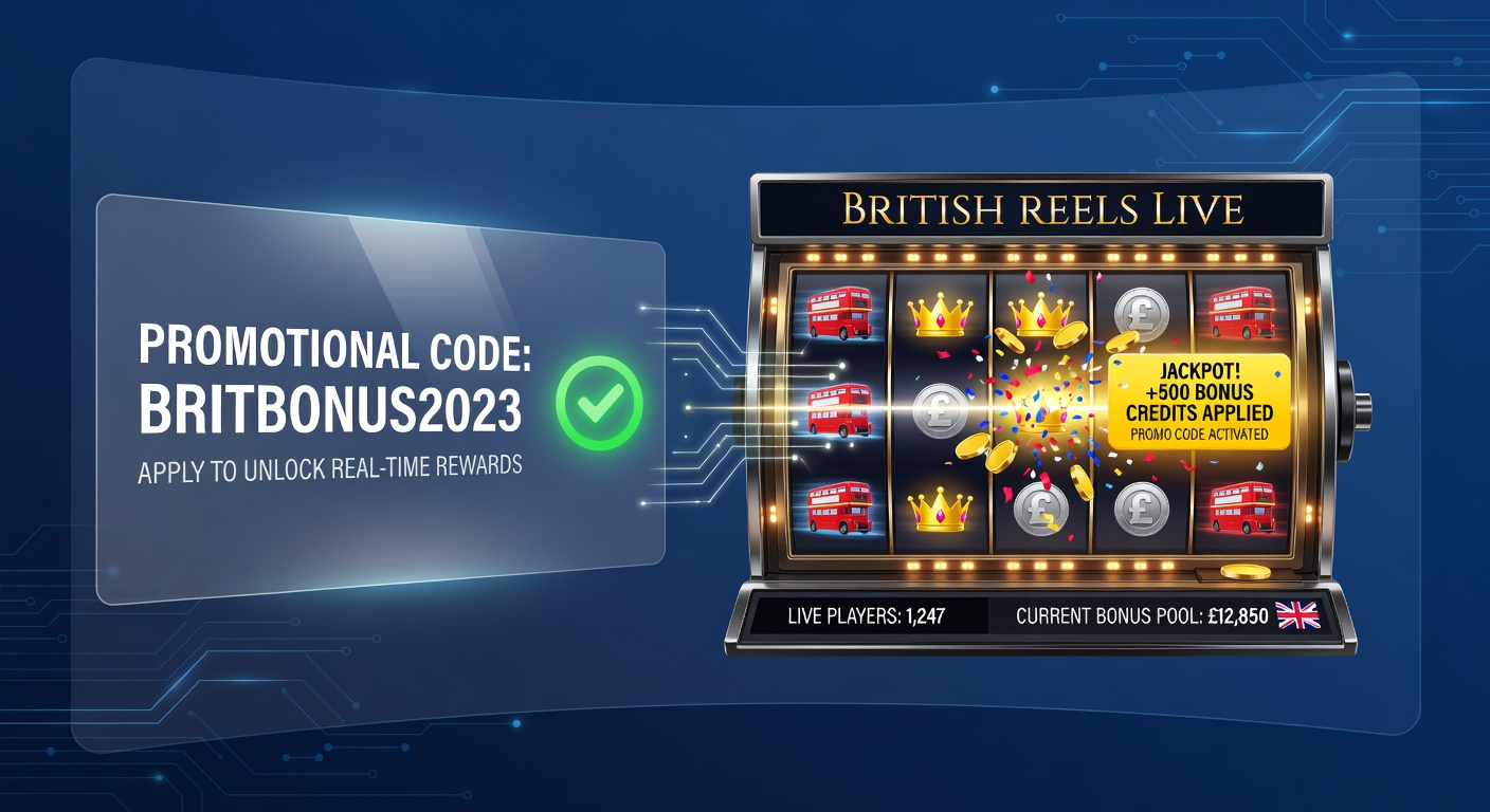 Live mobile casino screen with active promotional code overlay on real-time slot game