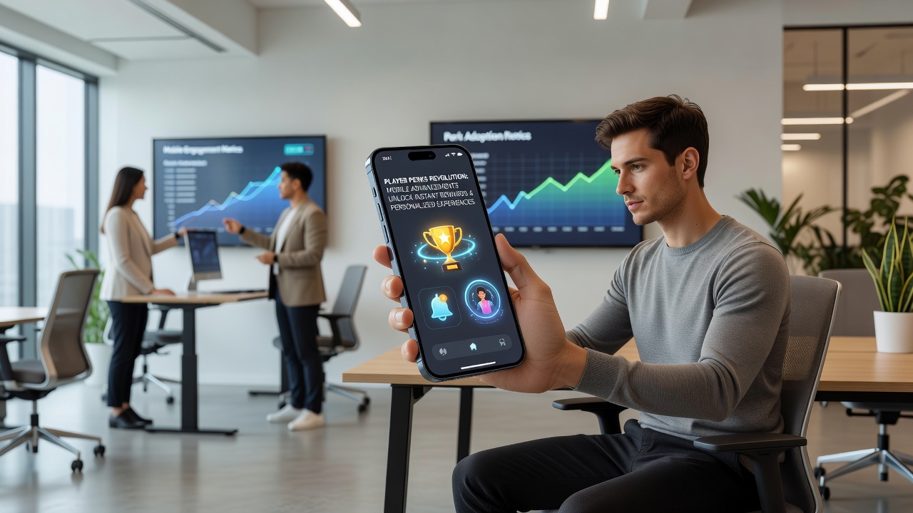 Close-up of mobile casino dashboard showing adaptive reward notifications and secure biometric login prompts