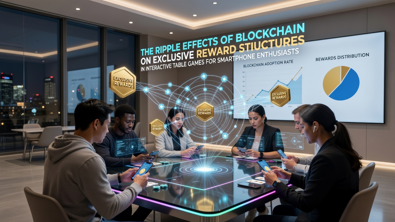 Smartphone displaying interactive table game interface with blockchain reward tokens