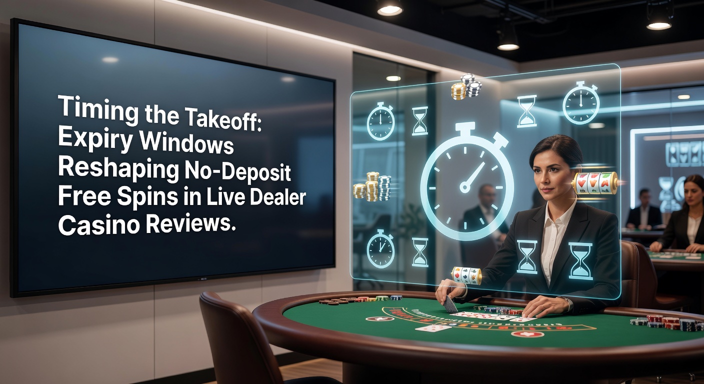Close-up of a smartphone screen showing a live dealer game with a prominent free spins expiry countdown timer, alongside casino review snippets emphasizing time-sensitive bonuses