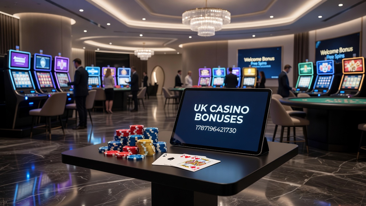Players reviewing casino bonus terms on mobile devices in a modern setting
